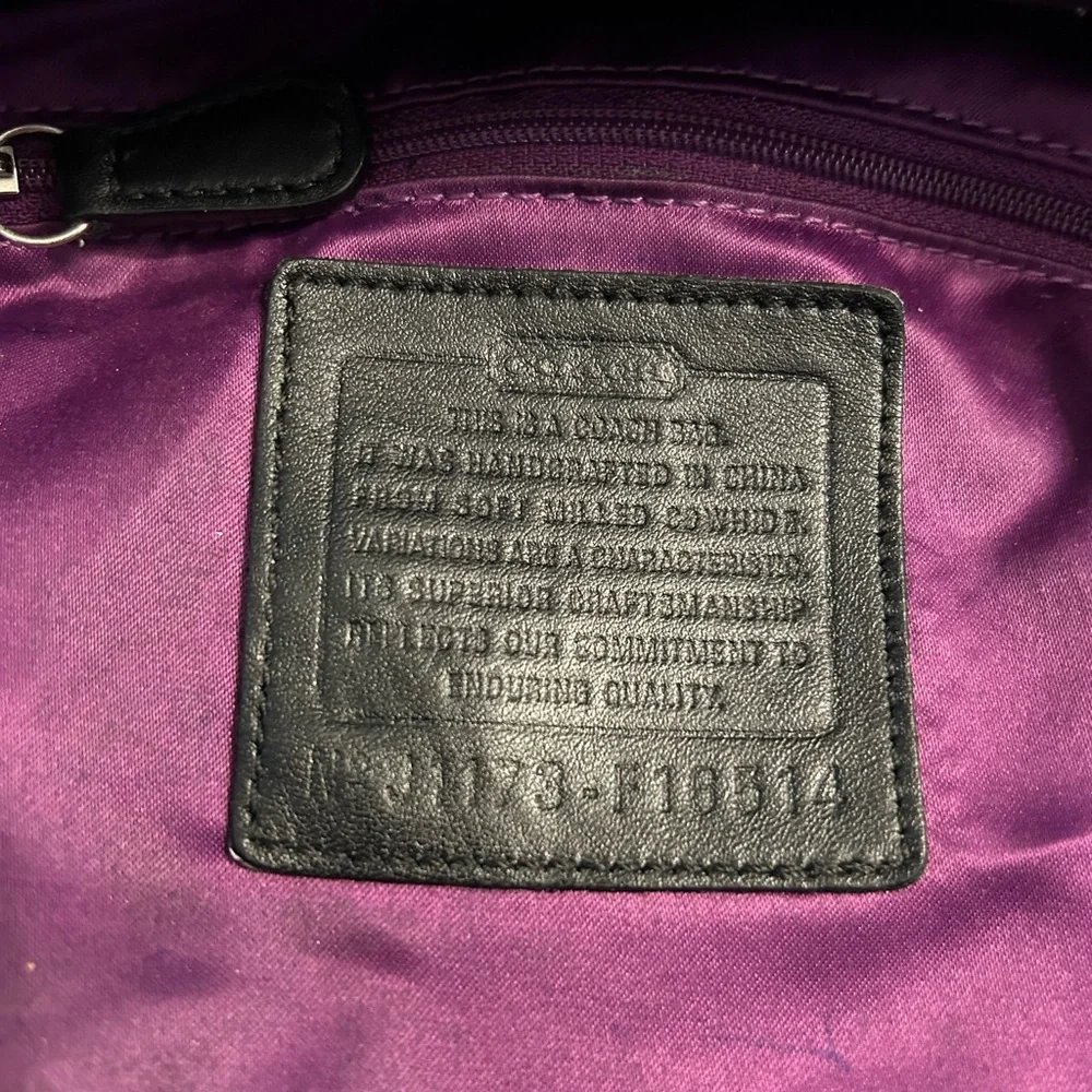 Coach Soho Black Leather Shoulder Convertible Strap Bag with Silver Hardware